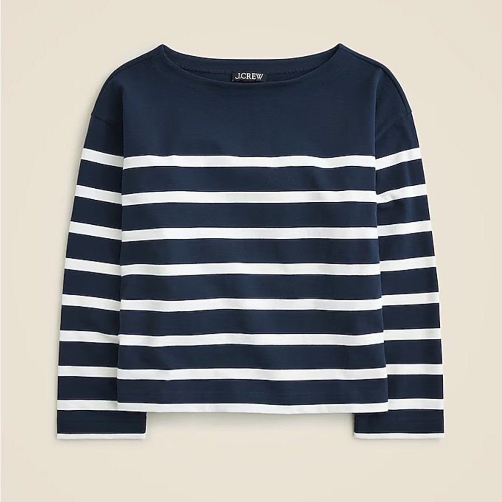 JCREW Mariner Jersey Relaxed Boatneck T-shirt in Stripe